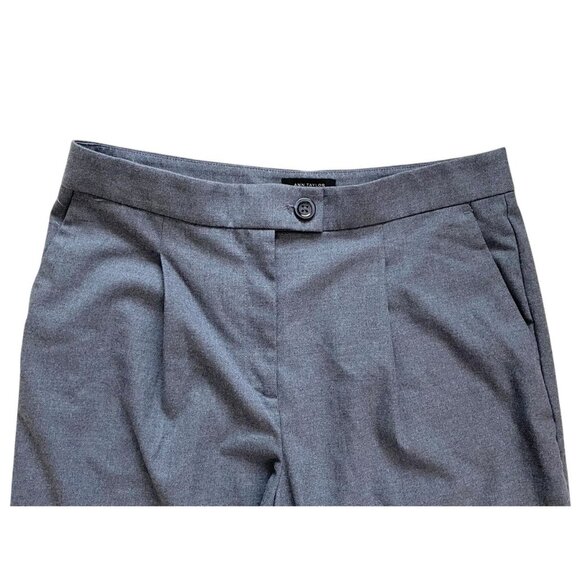 Ann Taylor Womens Gray Pleated Wide Leg Dress Pants Size 14 Career Casual Work - Picture 2 of 6